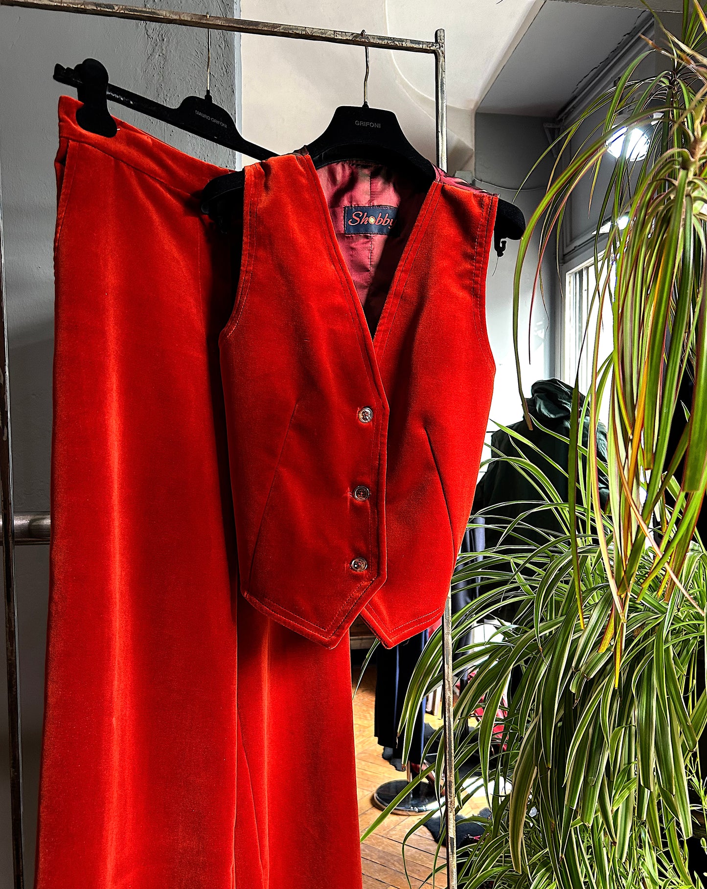 Gilet in velluto rosso